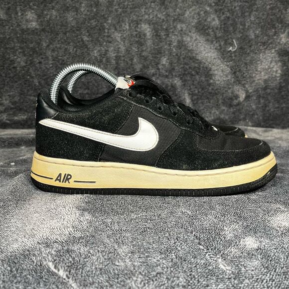 NIKE Air Force 1 Sneaker Black Suede/white Vintage Look  Youth 5.5 - Picture 3 of 8